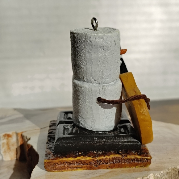 Original S'MORES Christmas Ornament 2003 Marshmallow Snowman Playing Guitar - Picture 5 of 8